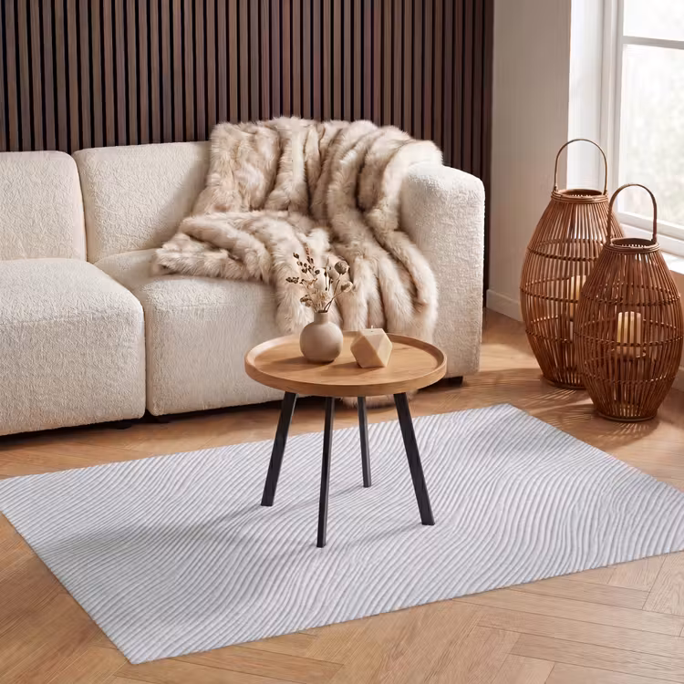Golven - Ribbels - Wit Vloerkleed Rechthoek klein 1091 -atmosphere_sfeer2_global