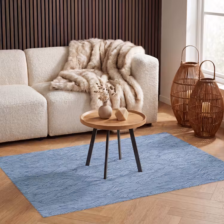 Golven - Ritmisch - Blauw Vloerkleed Rechthoek klein 1091 -atmosphere_sfeer2_global