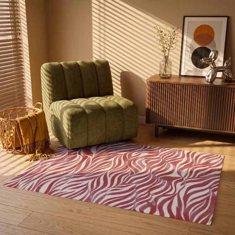Golvende vormen - Abstract - Rood Vloerkleed Rechthoek klein -atmosphere_sfeer1_global