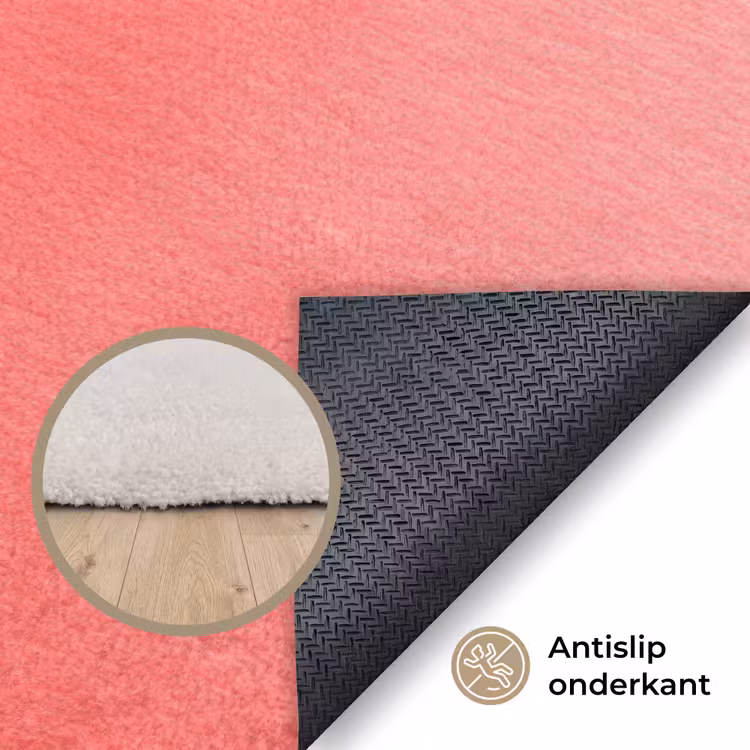 Grapefruit - Roze - Levendig Vloerkleed Rechthoek klein -uniquesellingpoint_antislip_NL