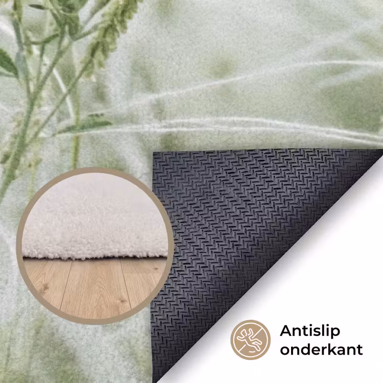 Grassen - Minimalistisch - Groen Vloerkleed Rechthoek klein -uniquesellingpoint_antislip_NL