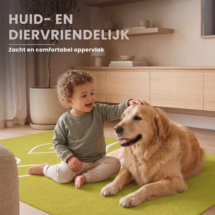 Groen - Hartjes - Wit Vloerkleed Rechthoek klein -uniquesellingpoint_zacht_NL