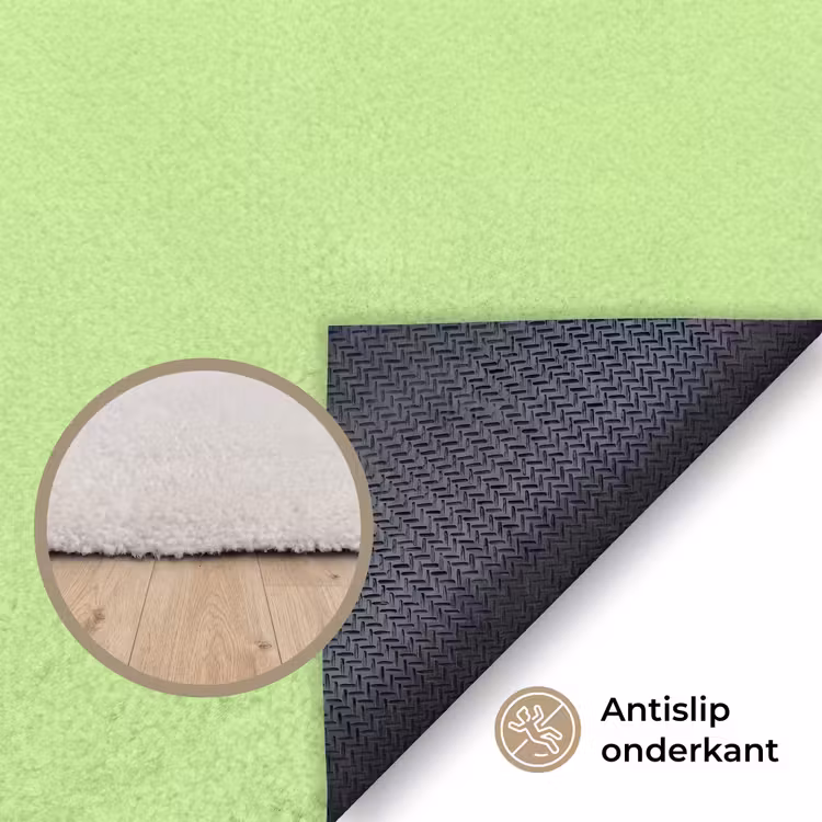 Groen - Neon - Quote Vloerkleed Rechthoek klein -uniquesellingpoint_antislip_NL_DE