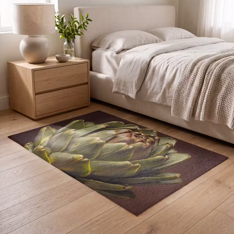 Vloerkleed - Groente - Artisjok - Groen - Groente - Artisjok - Groen Vloerkleed Rechthoek klein