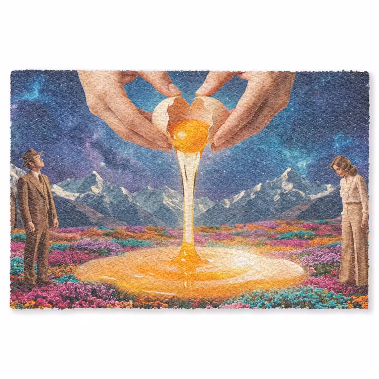 Vloerkleed - Handen - Ei - Surrealisme - Handen - Ei - Surrealisme Vloerkleed Rechthoek klein