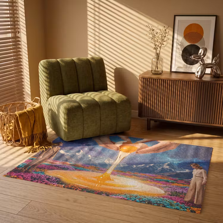 Vloerkleed - Handen - Ei - Surrealisme - Handen - Ei - Surrealisme Vloerkleed Rechthoek klein