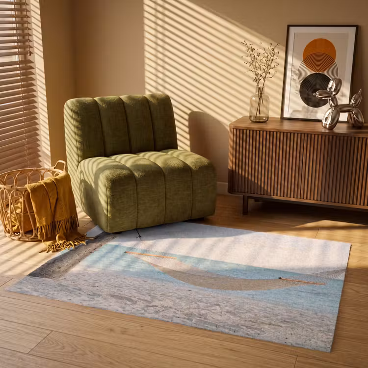 Hangmat - Strand - Wit Vloerkleed Rechthoek klein -atmosphere_sfeer1_global