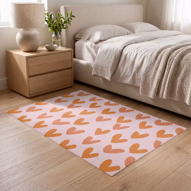 Hartjes - Getekend - Oranje Vloerkleed Rechthoek klein 1091 -atmosphere_sfeer3_global