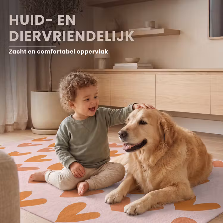 Hartjes - Getekend - Oranje Vloerkleed Rechthoek klein 1091 -uniquesellingpoint_zacht_NL