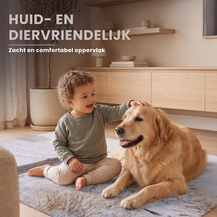 Hek - Sneeuw - Mist - Platteland - Nostalgisch Vloerkleed Rechthoek klein -uniquesellingpoint_zacht_NL