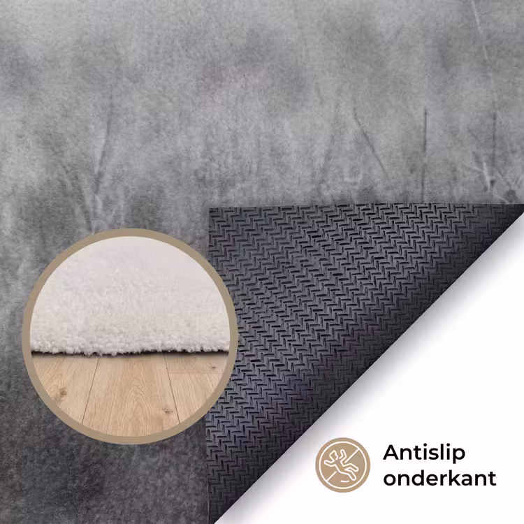 Hert - Mistig - Zwart - Wit Vloerkleed Rechthoek klein -uniquesellingpoint_antislip_NL