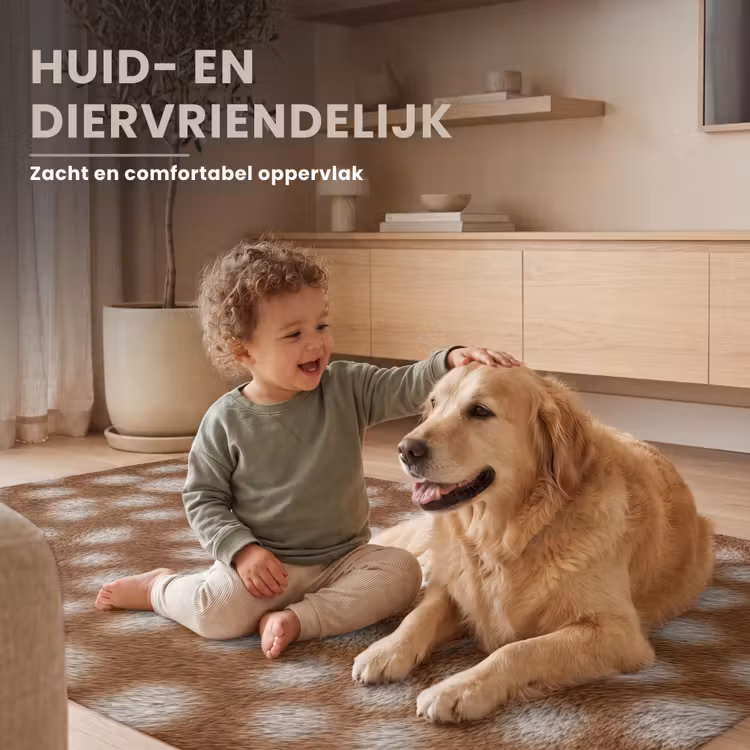 Hert - Bruin - Vacht Vloerkleed Rechthoek klein 1091 -uniquesellingpoint_zacht_NL