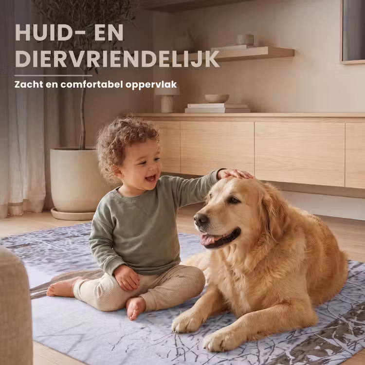 Hert - Winter - Bos - Natuur - Wit Vloerkleed Rechthoek klein -uniquesellingpoint_zacht_NL