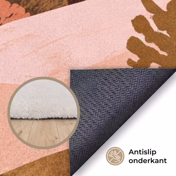 Heuvellandschap - Grafisch - Terracotta Vloerkleed Rechthoek klein -uniquesellingpoint_antislip_NL_DE