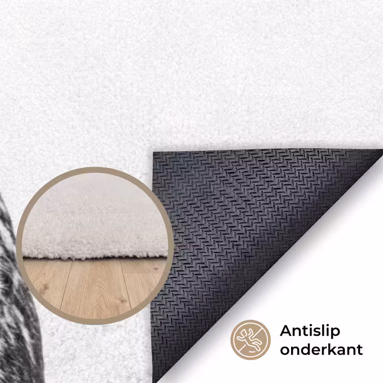 Honden - Bivakmuts - Zwart - wit Vloerkleed Rechthoek klein -uniquesellingpoint_antislip_NL