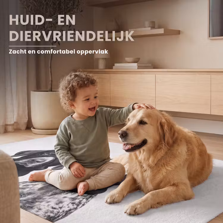 Honden - Bivakmuts - Zwart - wit Vloerkleed Rechthoek klein -uniquesellingpoint_zacht_NL