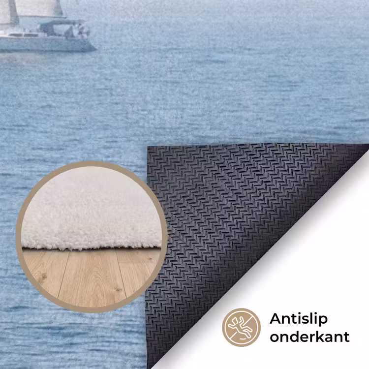 Horizon - Zeilboot - Zee Vloerkleed Rechthoek klein -uniquesellingpoint_antislip_NL