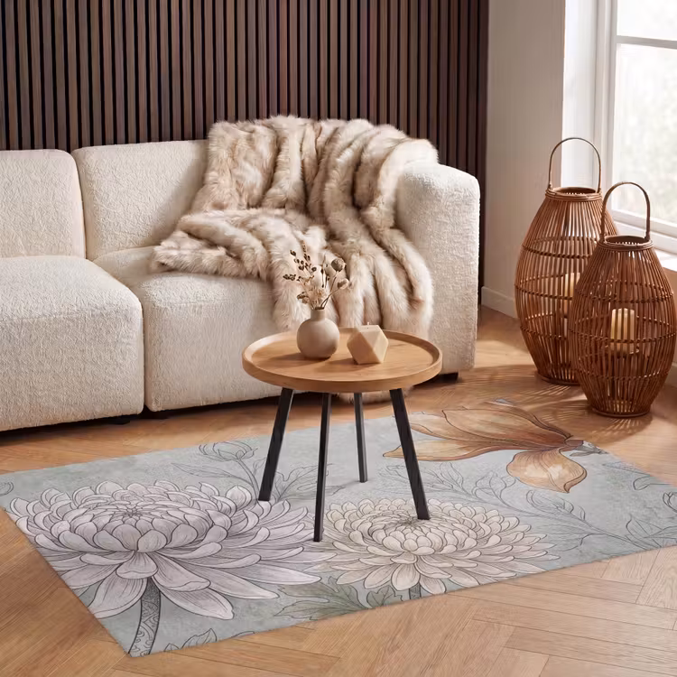 Illustratie - Bloemen - Groen Vloerkleed Rechthoek klein -atmosphere_sfeer2_global