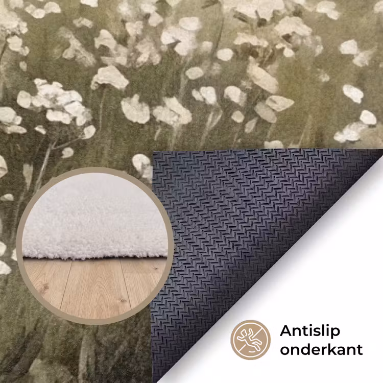 Illustratie - Landschap - Wit Vloerkleed Rechthoek klein -uniquesellingpoint_antislip_NL