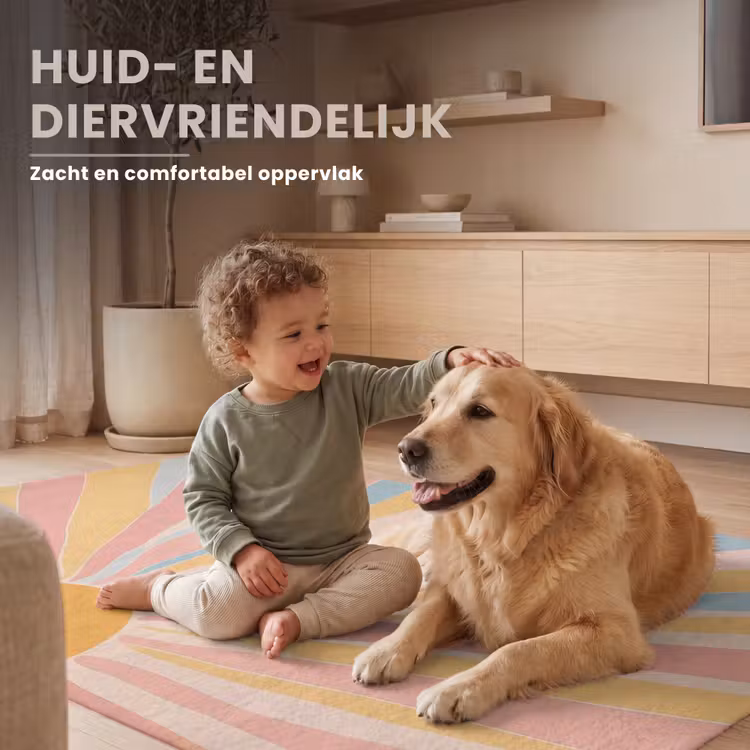 Illustratie - Zon - Pastelkleuren Vloerkleed Rechthoek klein -uniquesellingpoint_zacht_NL
