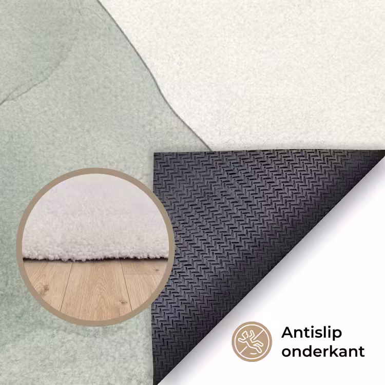 Japandi - Abstract - Groen Vloerkleed Rechthoek klein -uniquesellingpoint_antislip_NL