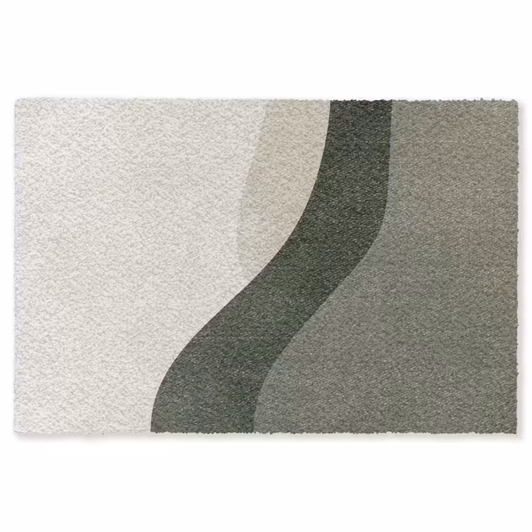 Japandi - Groen - Abstract - Modern Vloerkleed Rechthoek klein -3d