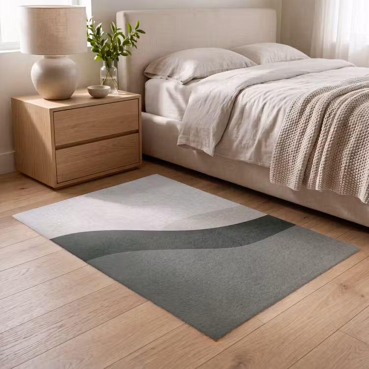 Japandi - Groen - Abstract - Modern Vloerkleed Rechthoek klein -atmosphere_sfeer3_global
