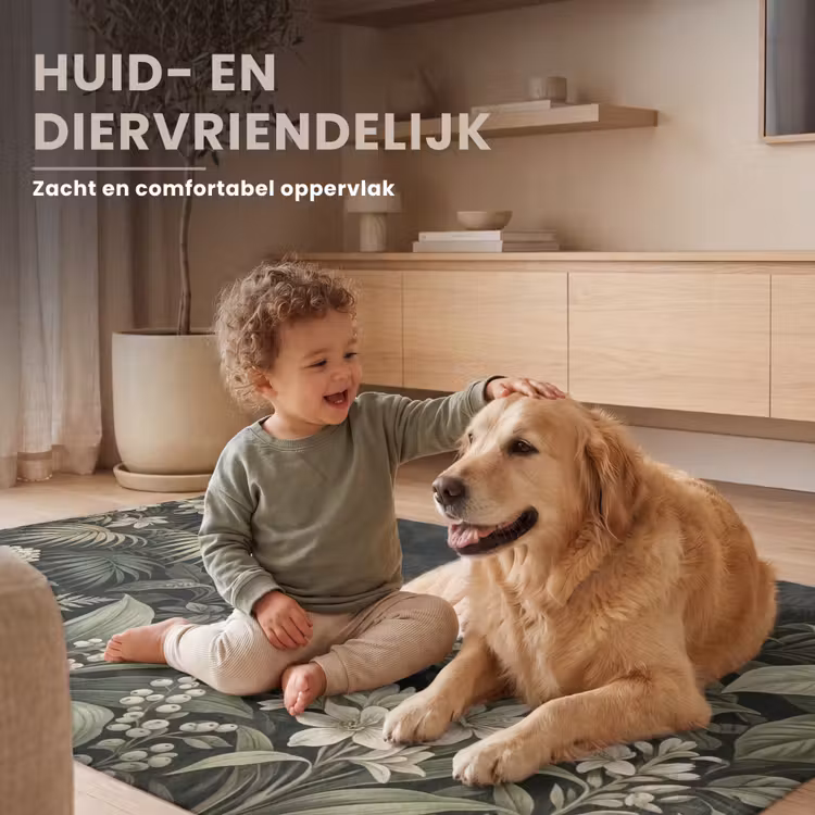 Jungle - Bladeren - Botanisch - Groen Vloerkleed Rechthoek klein -uniquesellingpoint_zacht_NL