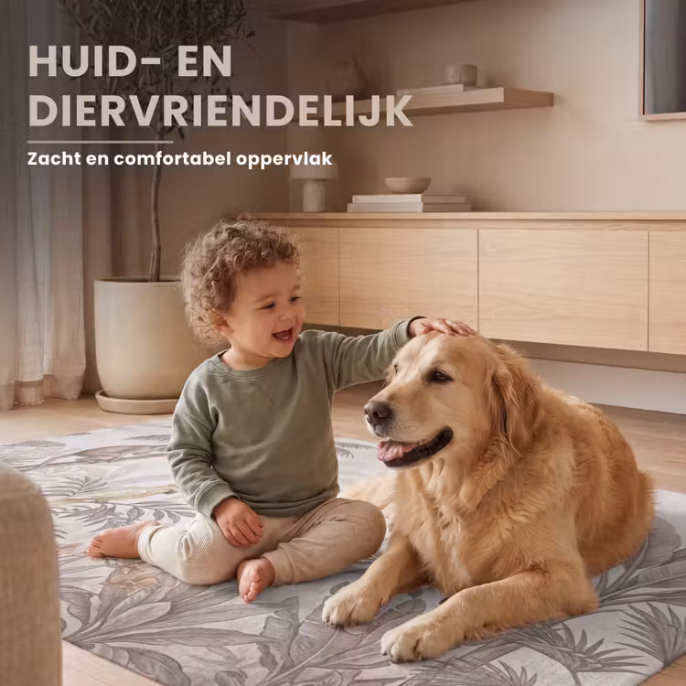 Jungle - Dieren - Palmbomen Vloerkleed Rechthoek klein -uniquesellingpoint_zacht_NL