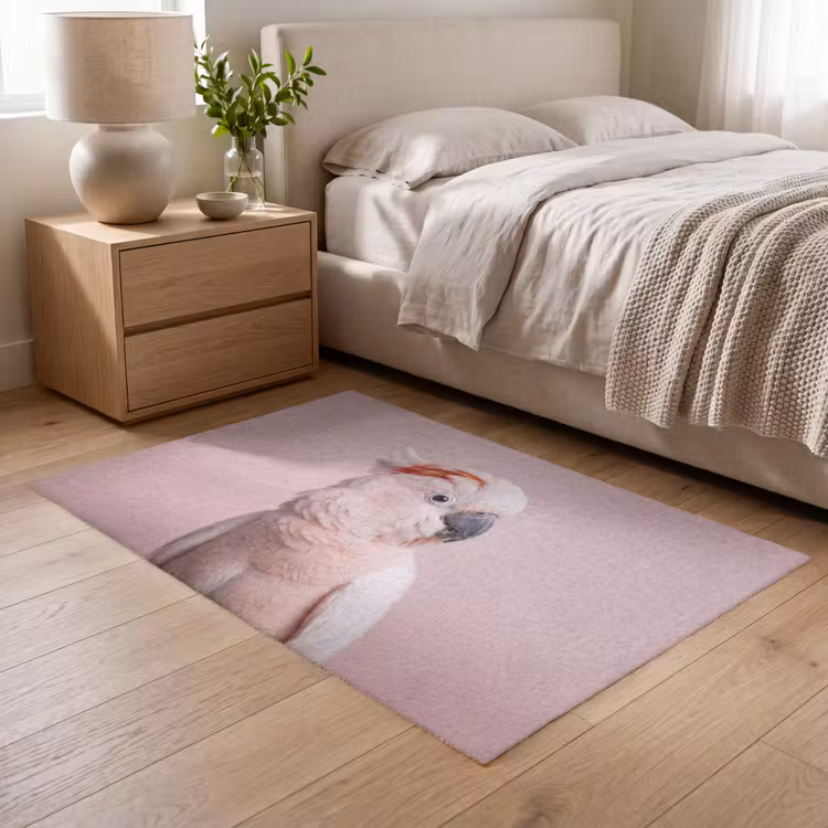 Kaketoe - Portret - Roze Vloerkleed Rechthoek klein -atmosphere_sfeer3_global