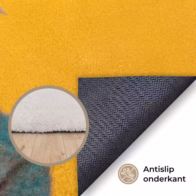 Kameleon - Kauwgom - Kleurrijk Vloerkleed Rechthoek klein -uniquesellingpoint_antislip_NL