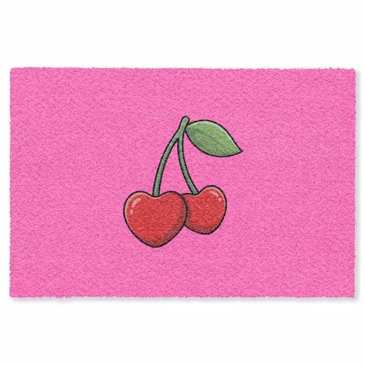 Kers - Roze - Fruit Vloerkleed Rechthoek klein -3d