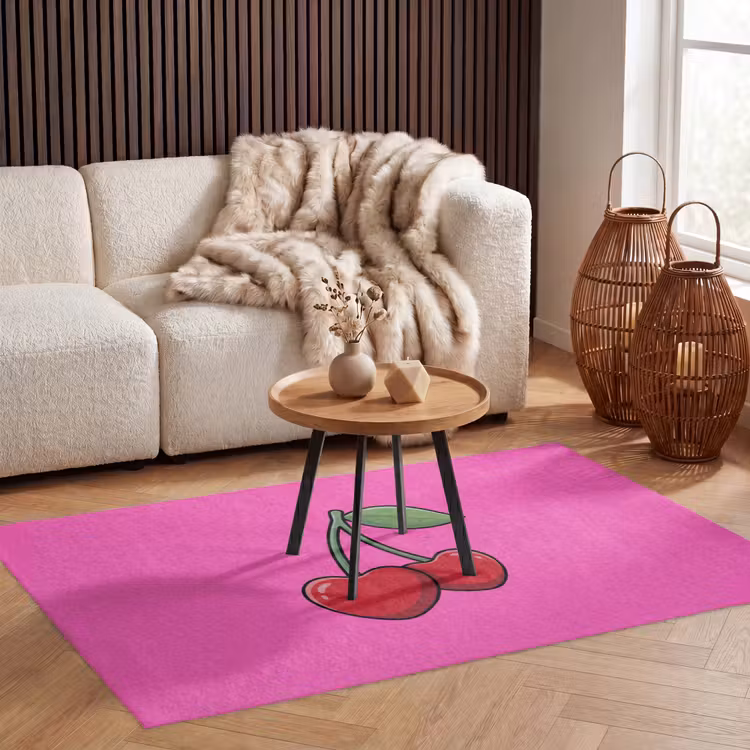 Kers - Roze - Fruit Vloerkleed Rechthoek klein -atmosphere_sfeer2_global