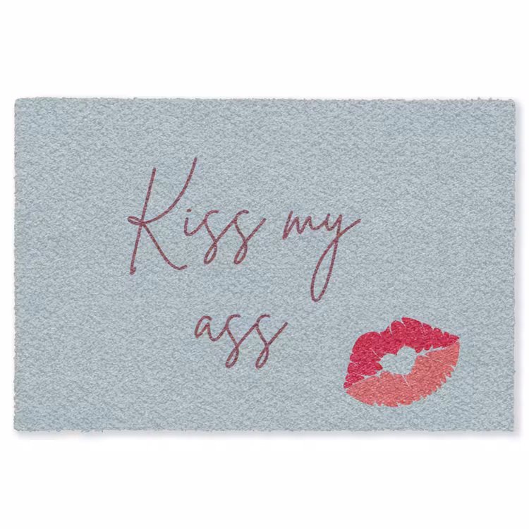 Kiss my ass - Lip - Blauw Vloerkleed Rechthoek klein -3d