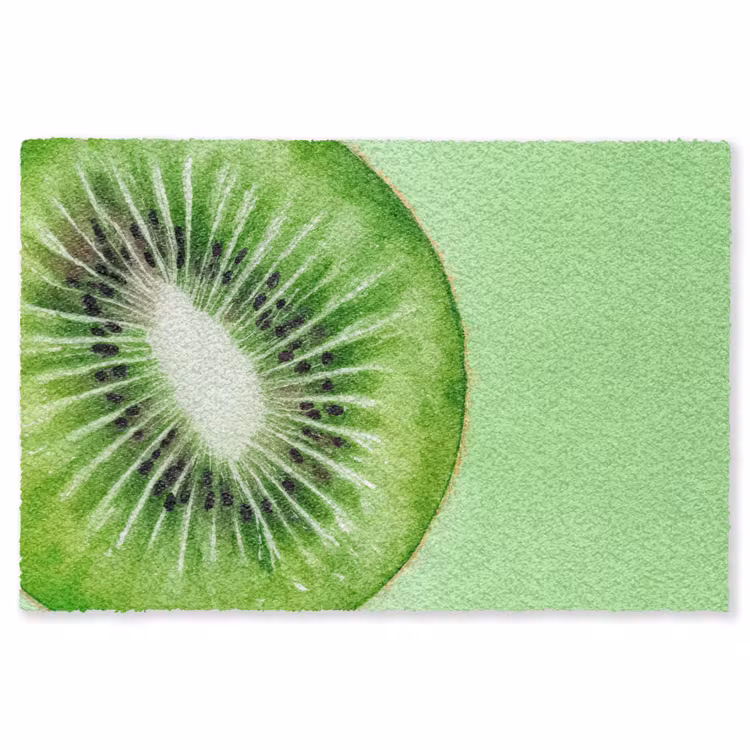 Kiwi - Groen - Fris Vloerkleed Rechthoek klein -3d