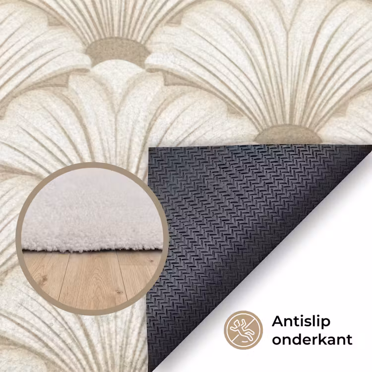 Klassiek - Art - Beige Vloerkleed Rechthoek klein 1091 -uniquesellingpoint_antislip_NL_DE