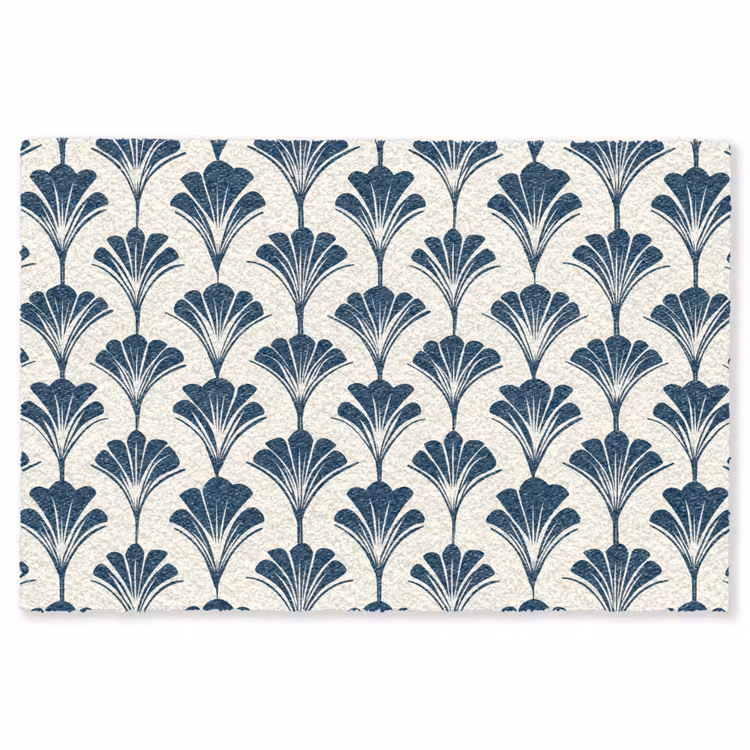 Klassiek - Motief - Blauw Vloerkleed Rechthoek klein 1091 -3d