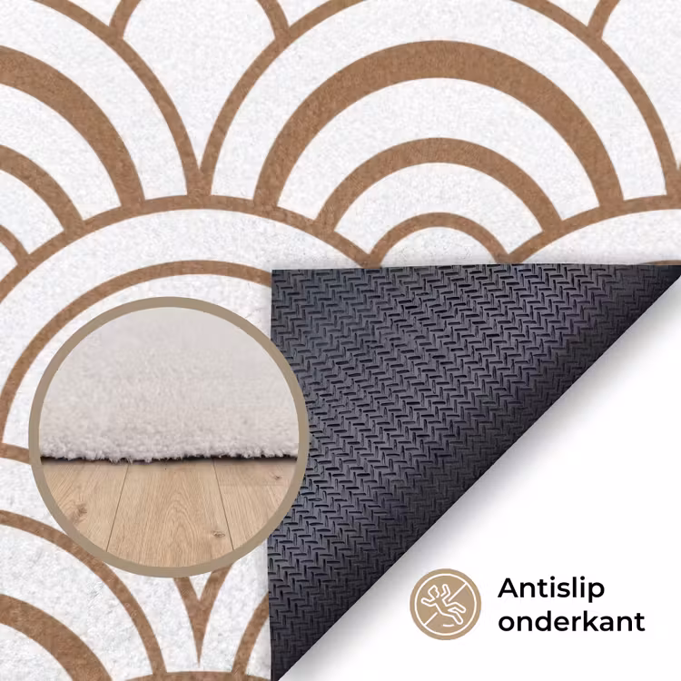 Klassiek - Motief - Terracotta Vloerkleed Rechthoek klein 1091 -uniquesellingpoint_antislip_NL