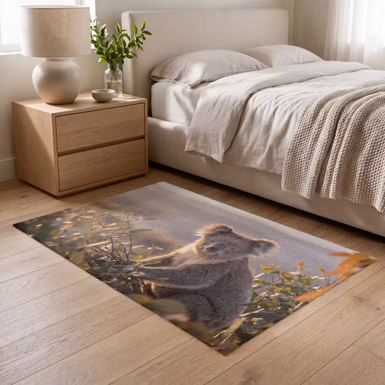 Koala - Bladeren - Ochtendlicht Vloerkleed Rechthoek klein -atmosphere_sfeer3_global