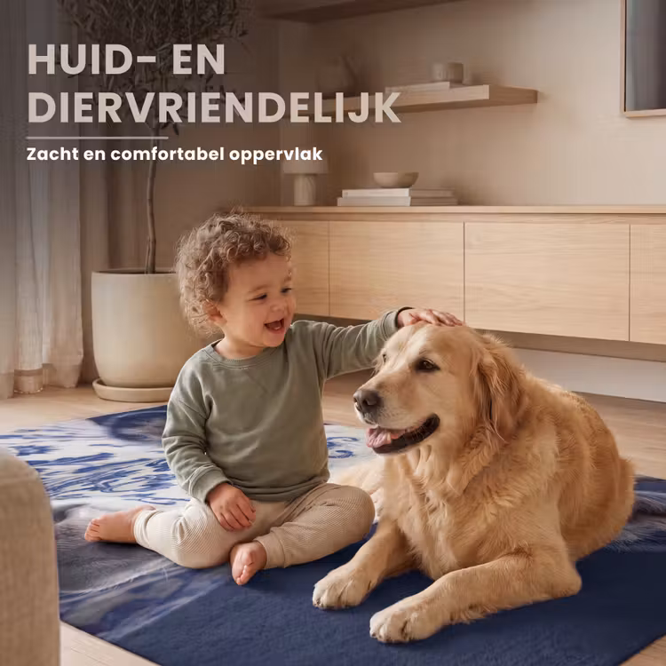 Koe - Delfts - Blauw - Artistiek Vloerkleed Rechthoek klein -uniquesellingpoint_zacht_NL