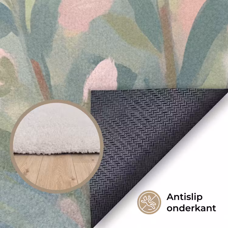 Kolibrie - Illustratie - Kleurrijk Vloerkleed Rechthoek klein -uniquesellingpoint_antislip_NL