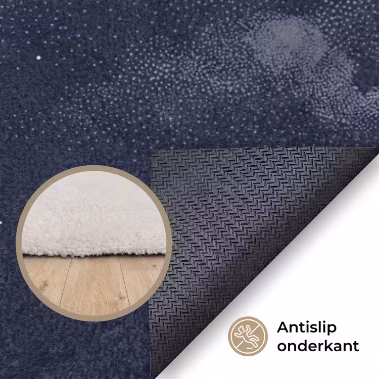 Kraanvogels - Nachthemel - Blauw Vloerkleed Rechthoek klein -uniquesellingpoint_antislip_NL