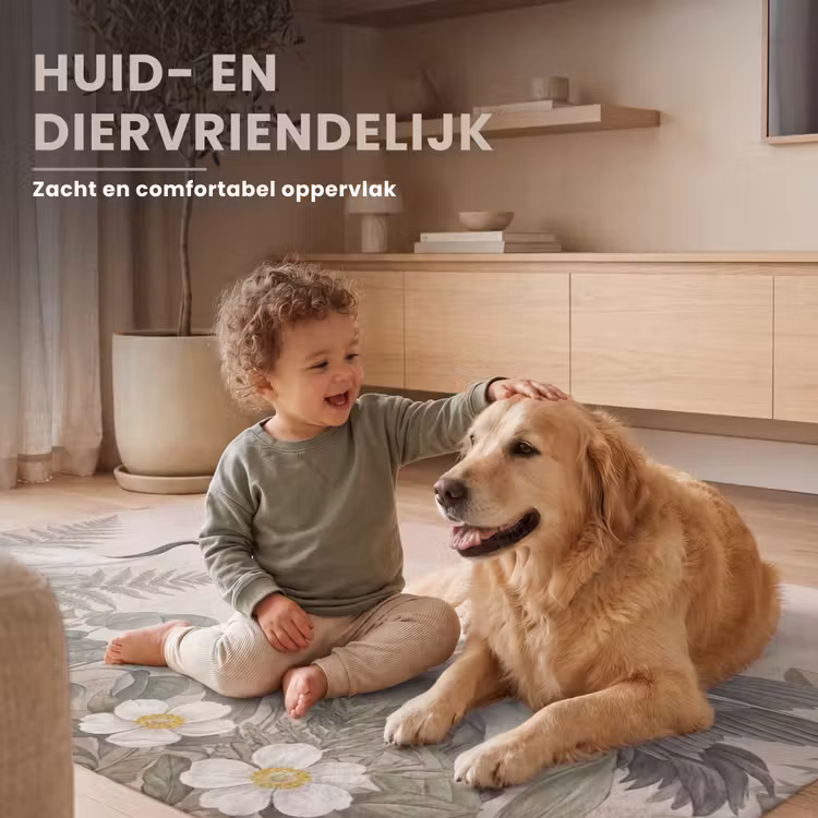 Kraanvogels - Natuur - Roze Vloerkleed Rechthoek klein -uniquesellingpoint_zacht_NL