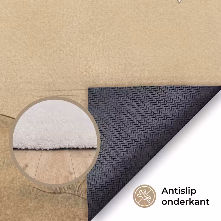 Kraanvogels - Water - Beige Vloerkleed Rechthoek klein -uniquesellingpoint_antislip_NL