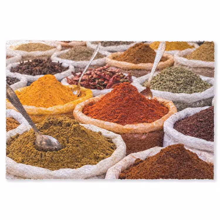 Vloerkleed - Kruiden - Markt - Eten - Kruiden - Markt - Eten Vloerkleed Rechthoek klein