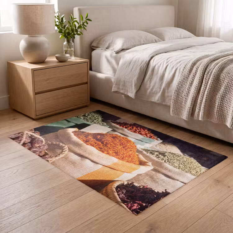 Vloerkleed - Kruiden - Markt - Kleurrijk - Kruiden - Markt - Kleurrijk Vloerkleed Rechthoek klein