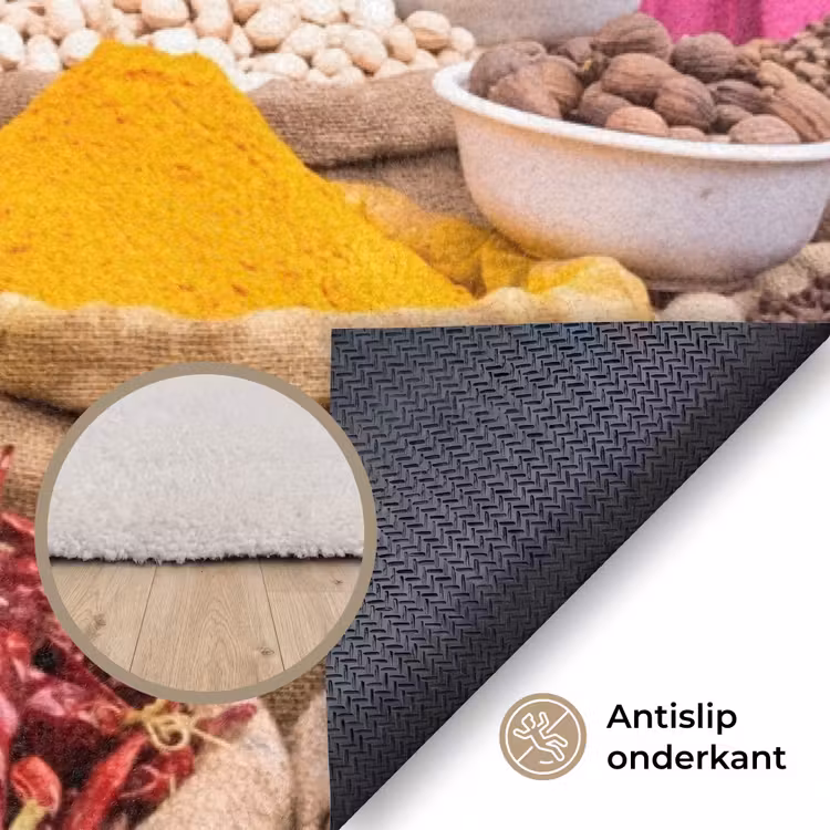 Vloerkleed - Kruiden - Markt - Roze - Kruiden - Markt - Roze Vloerkleed Rechthoek klein