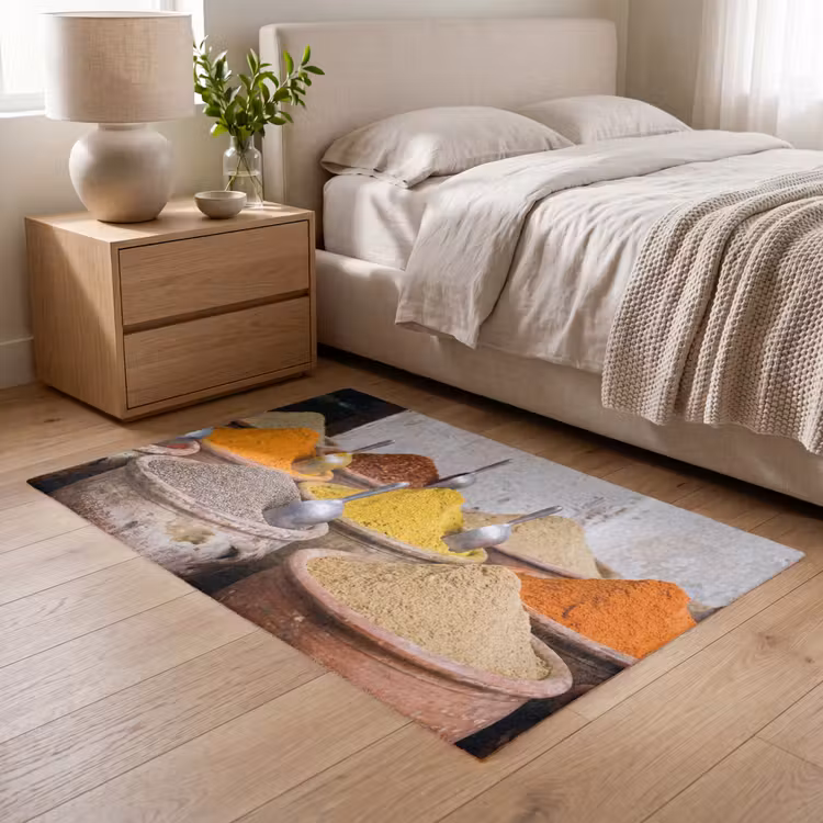 Vloerkleed - Kruiden - Potten - Oosters - Kruiden - Potten - Oosters Vloerkleed Rechthoek klein