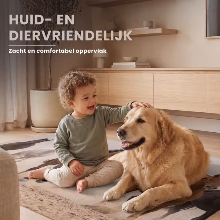 Kudde paarden - Stofwolk - Bruin - Zwart Vloerkleed Rechthoek klein -uniquesellingpoint_zacht_NL