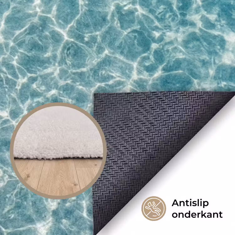 Kust - Zand - Blauw Vloerkleed Rechthoek klein -uniquesellingpoint_antislip_NL_DE